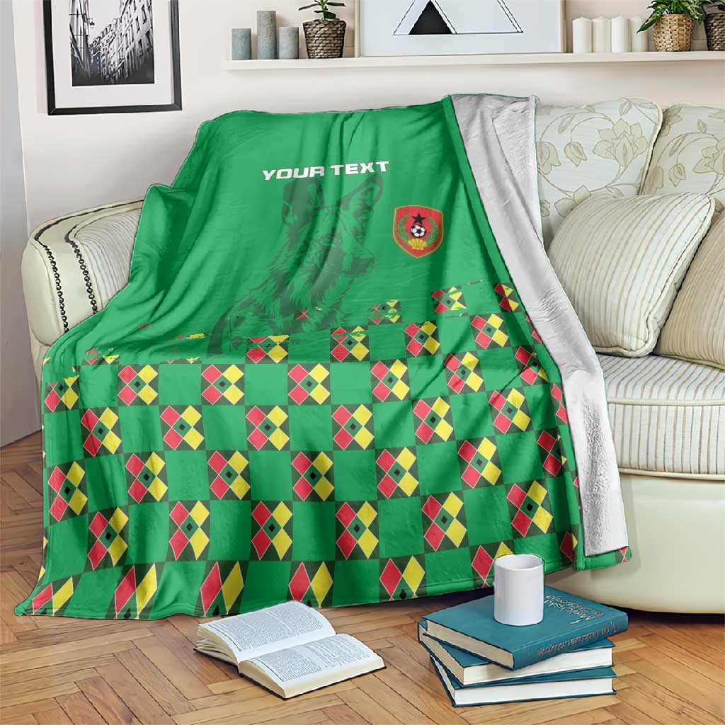 Custom Guinea Bissau Football Blanket African Wild Dog - Go Djurtus LT15