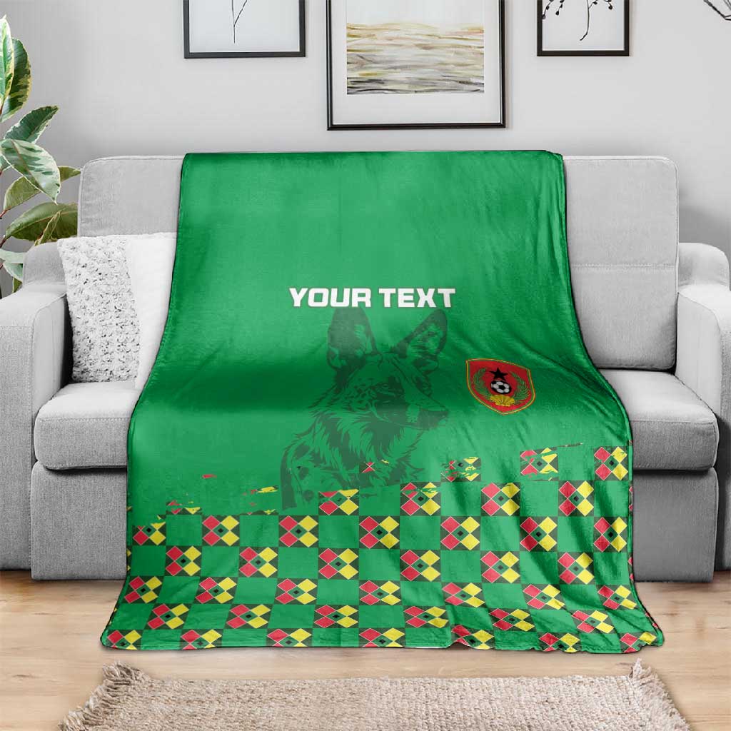 Custom Guinea Bissau Football Blanket African Wild Dog - Go Djurtus LT15