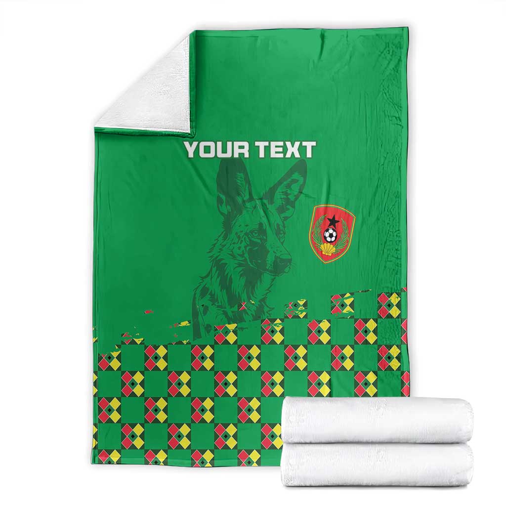 Custom Guinea Bissau Football Blanket African Wild Dog - Go Djurtus LT15