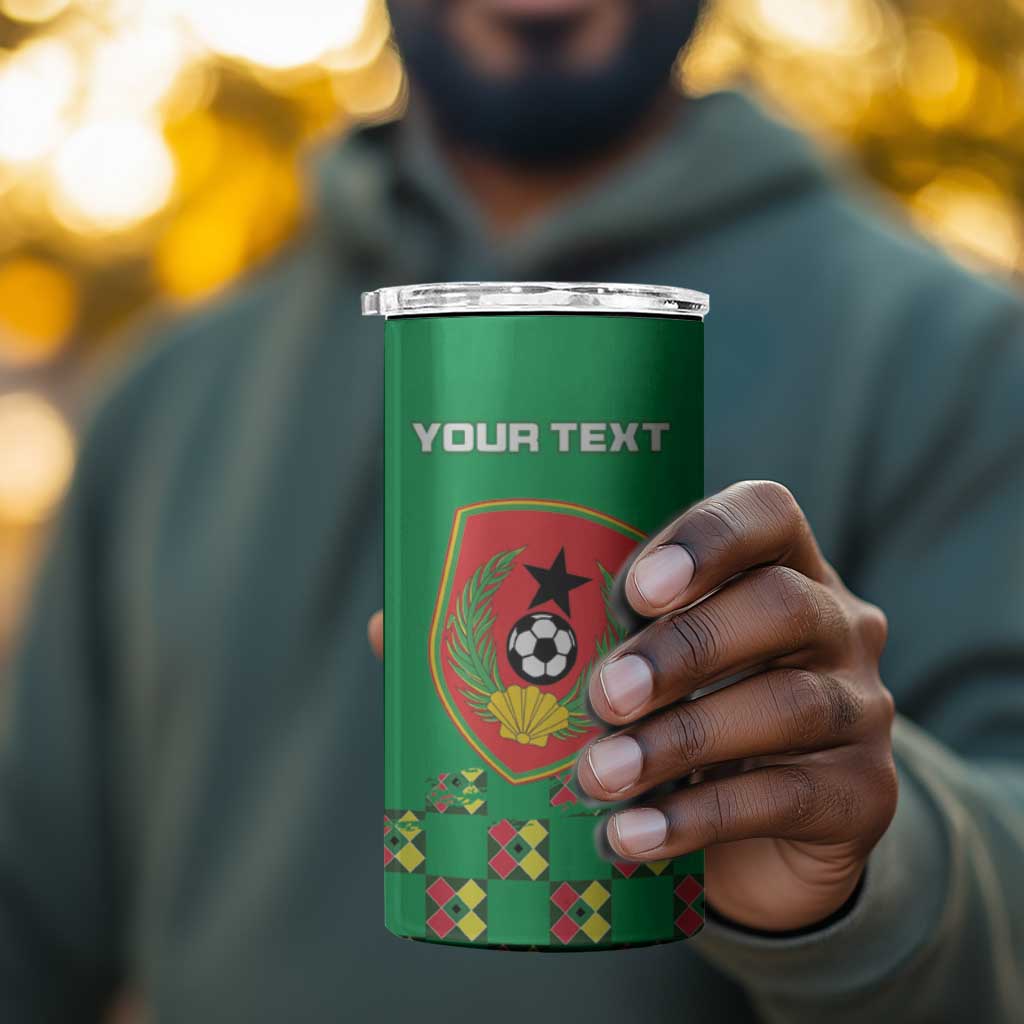 Custom Guinea Bissau Football 4 in 1 Can Cooler Tumbler African Wild Dog - Go Djurtus LT15