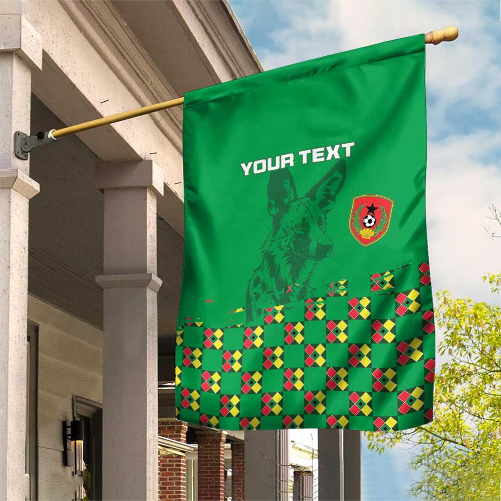 Custom Guinea Bissau Football Garden Flag African Wild Dog - Go Djurtus LT15