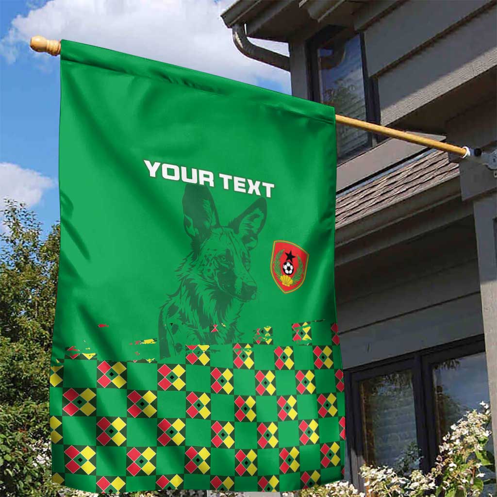 Custom Guinea Bissau Football Garden Flag African Wild Dog - Go Djurtus LT15