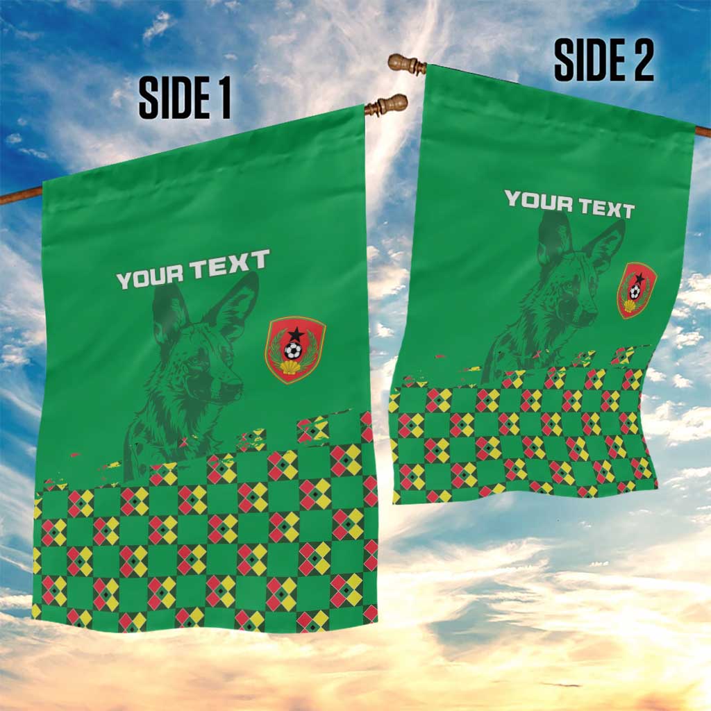 Custom Guinea Bissau Football Garden Flag African Wild Dog - Go Djurtus LT15