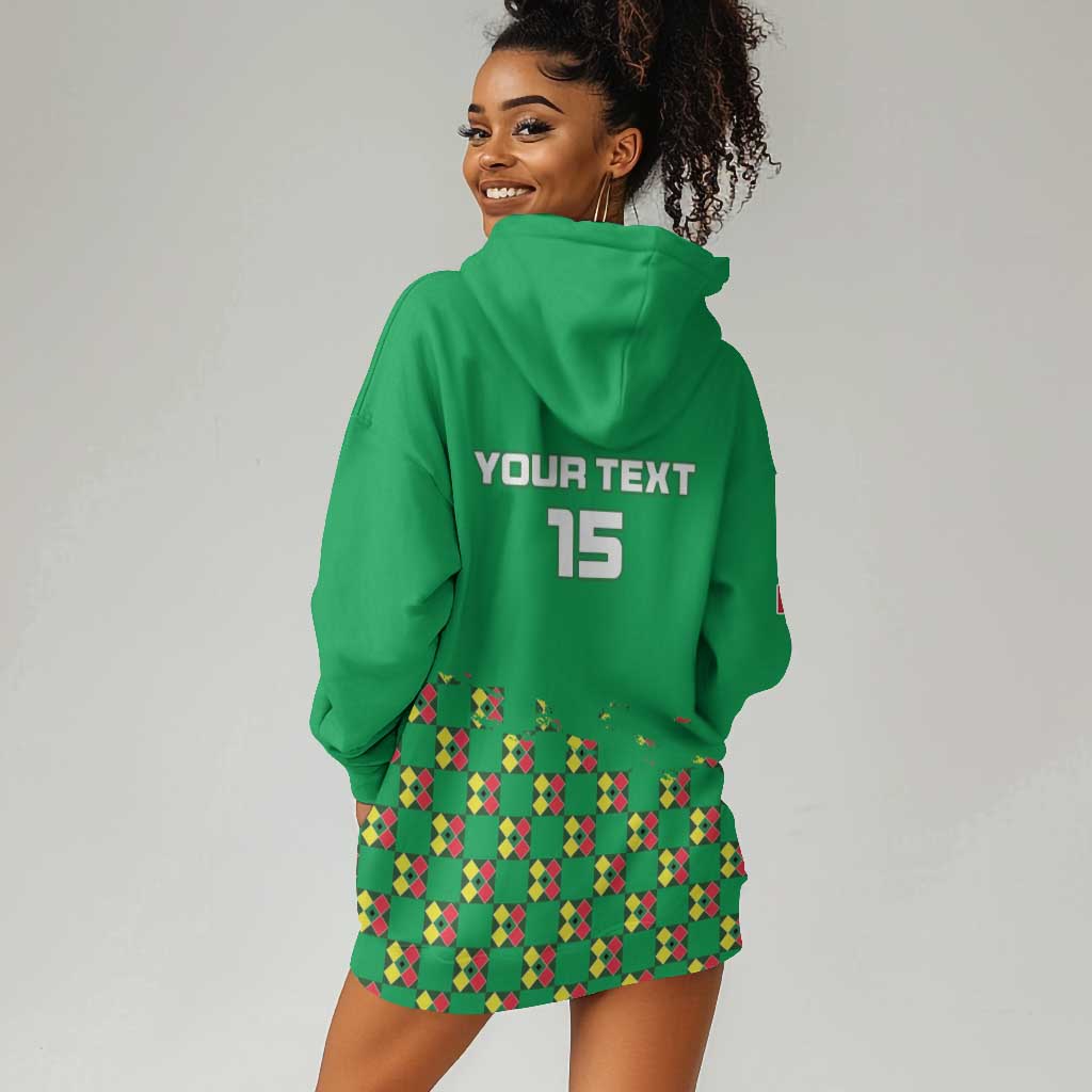 Custom Guinea Bissau Football Hoodie Dress African Wild Dog - Go Djurtus LT15