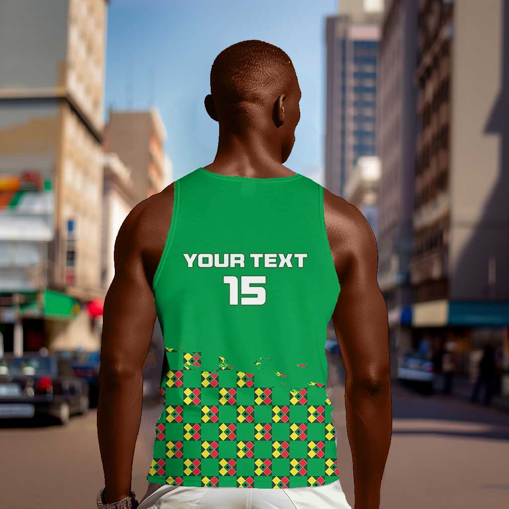 Custom Guinea Bissau Football Men Tank Top African Wild Dog - Go Djurtus LT15