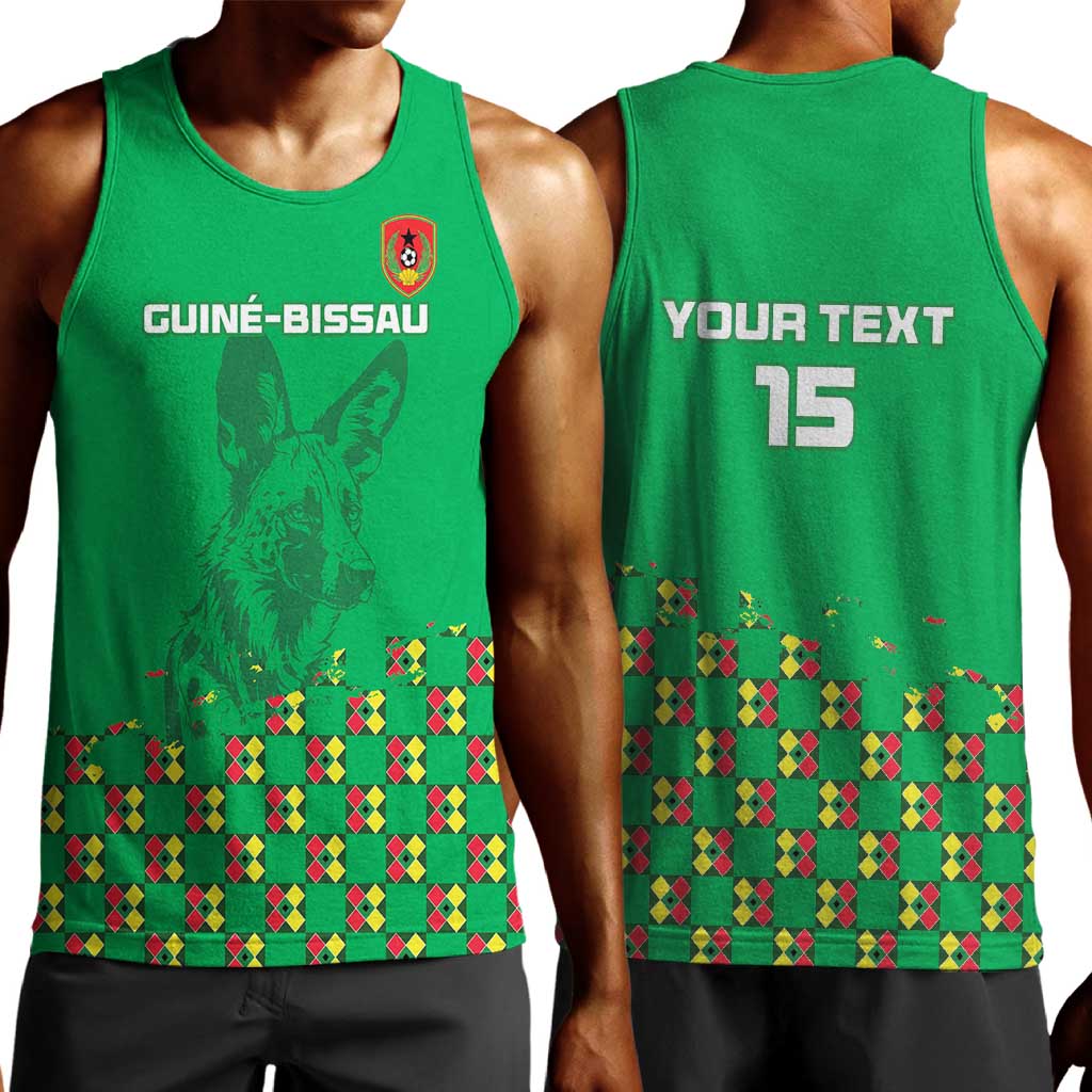 Custom Guinea Bissau Football Men Tank Top African Wild Dog - Go Djurtus LT15