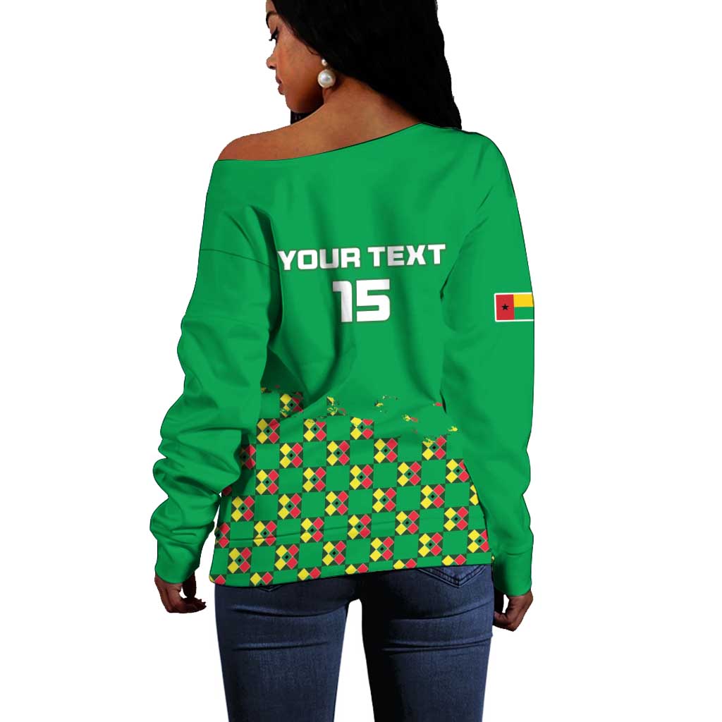 Custom Guinea Bissau Football Off Shoulder Sweater African Wild Dog - Go Djurtus LT15