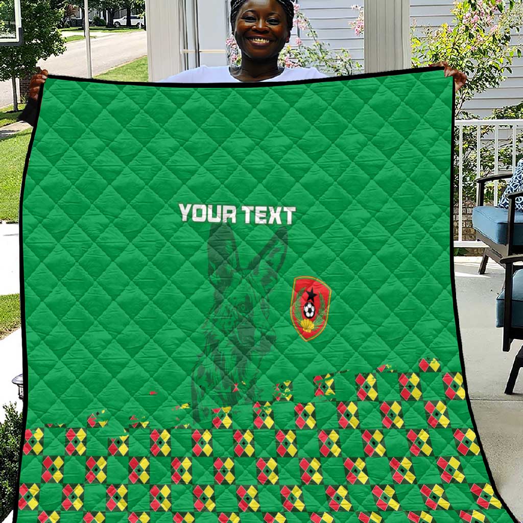 Custom Guinea Bissau Football Quilt African Wild Dog - Go Djurtus LT15