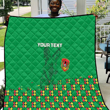 Custom Guinea Bissau Football Quilt African Wild Dog - Go Djurtus LT15