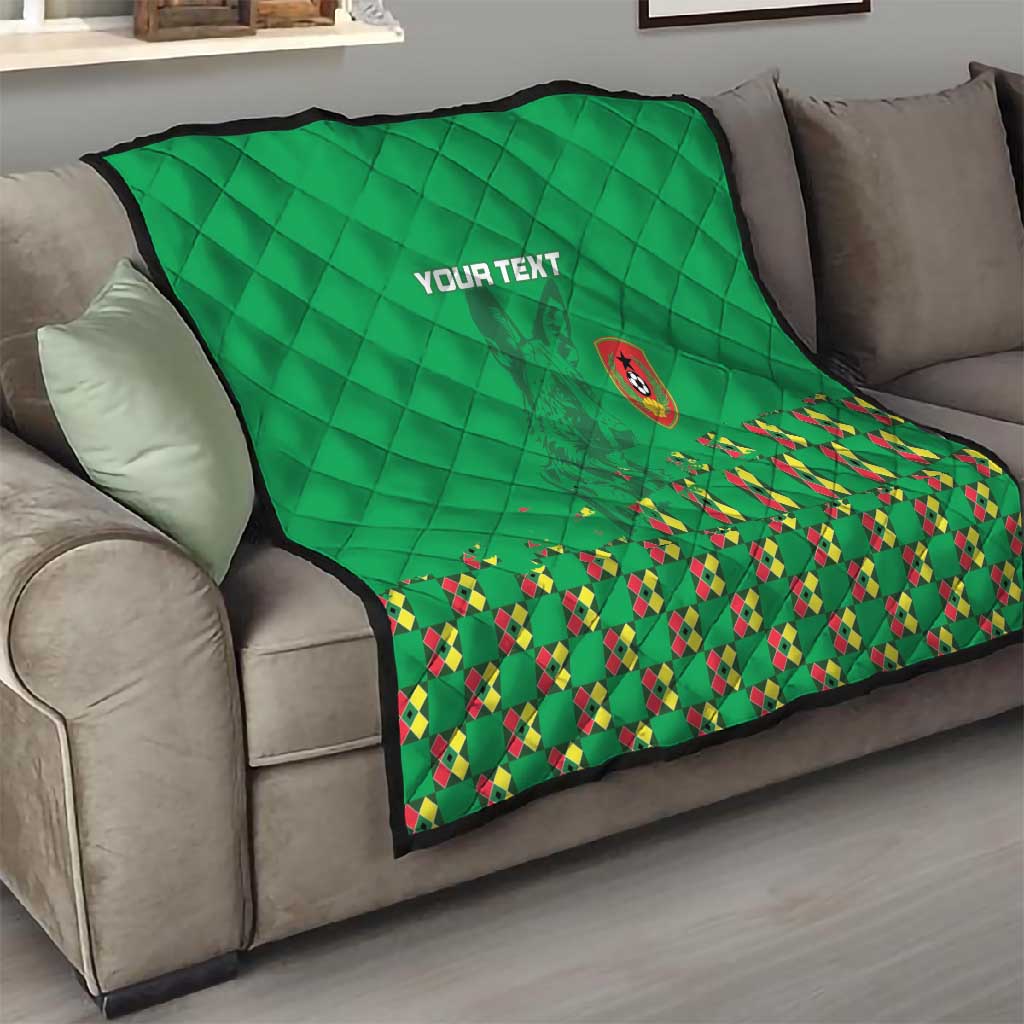 Custom Guinea Bissau Football Quilt African Wild Dog - Go Djurtus LT15