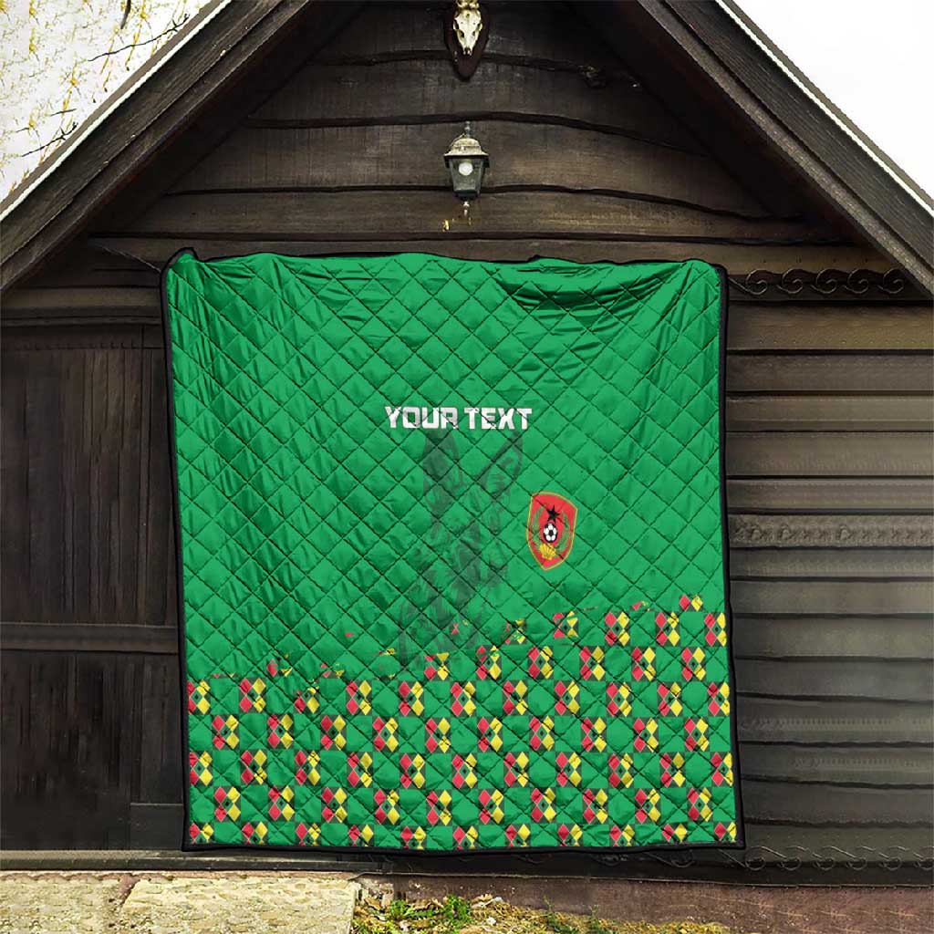Custom Guinea Bissau Football Quilt African Wild Dog - Go Djurtus LT15