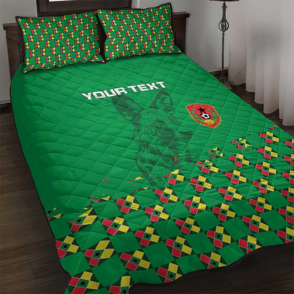 Custom Guinea Bissau Football Quilt Bed Set African Wild Dog - Go Djurtus LT15