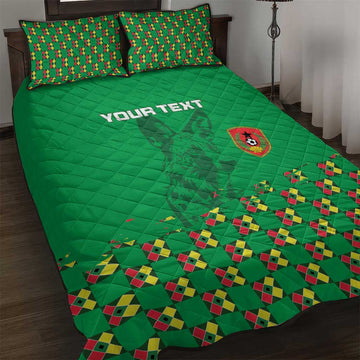 Custom Guinea Bissau Football Quilt Bed Set African Wild Dog - Go Djurtus LT15