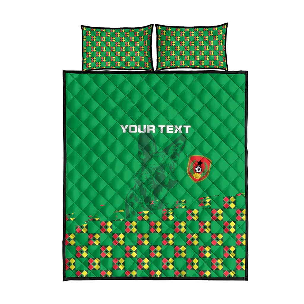 Custom Guinea Bissau Football Quilt Bed Set African Wild Dog - Go Djurtus LT15