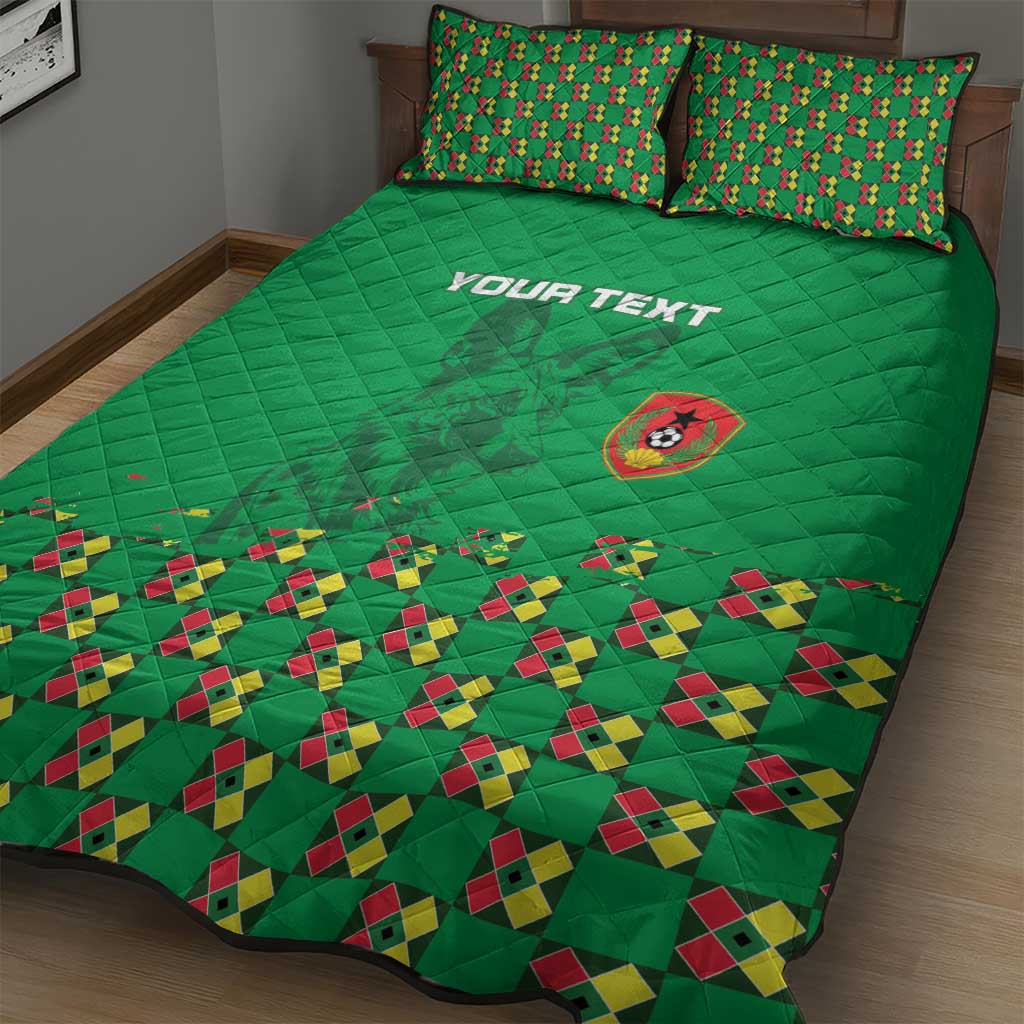 Custom Guinea Bissau Football Quilt Bed Set African Wild Dog - Go Djurtus LT15