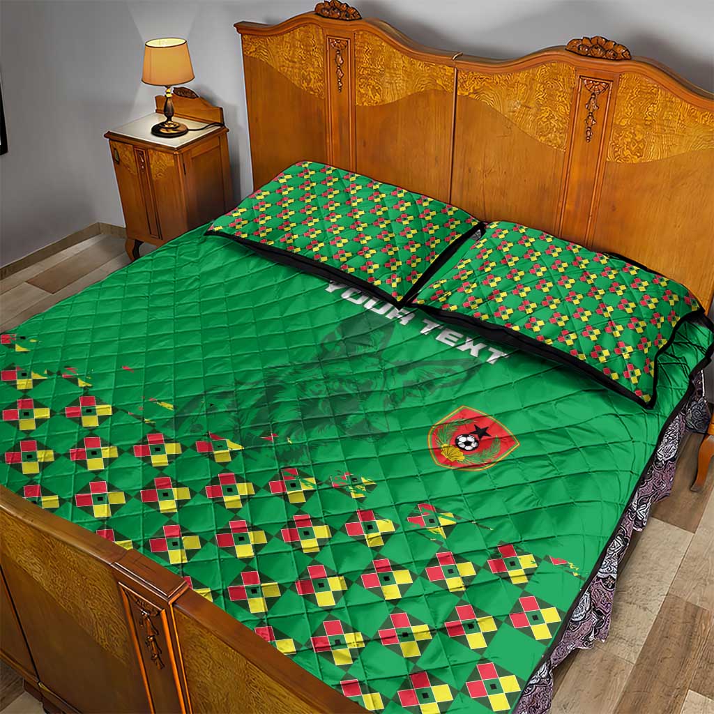 Custom Guinea Bissau Football Quilt Bed Set African Wild Dog - Go Djurtus LT15
