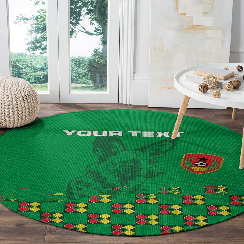 Custom Guinea Bissau Football Round Carpet African Wild Dog - Go Djurtus LT15