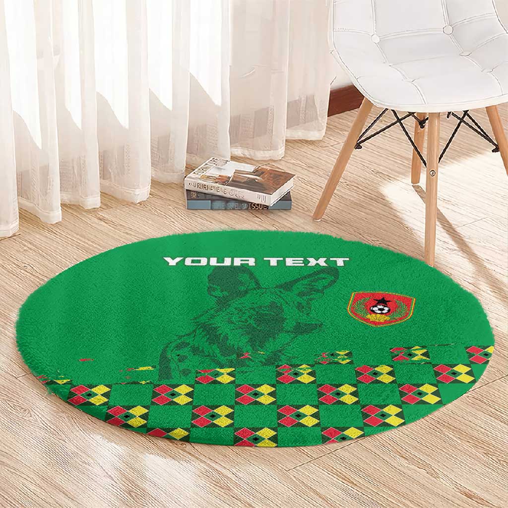 Custom Guinea Bissau Football Round Carpet African Wild Dog - Go Djurtus LT15