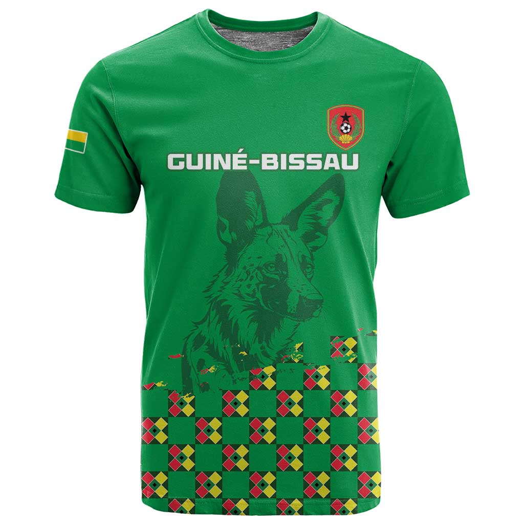 Custom Guinea Bissau Football T shirt African Wild Dog - Go Djurtus LT15