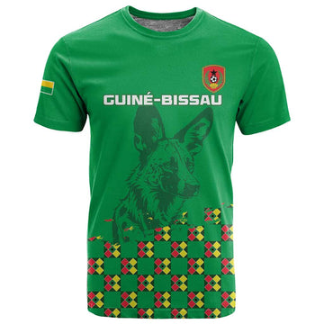 Custom Guinea Bissau Football T shirt African Wild Dog - Go Djurtus LT15