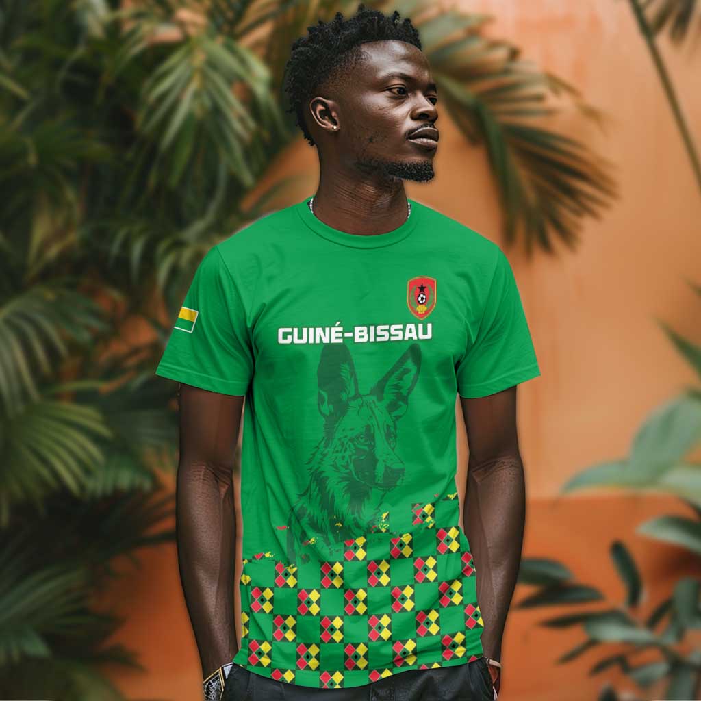 Custom Guinea Bissau Football T shirt African Wild Dog - Go Djurtus LT15