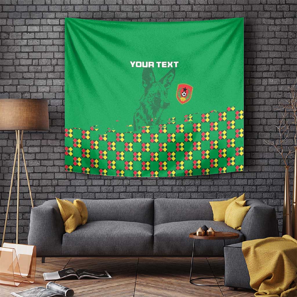 Custom Guinea Bissau Football Tapestry African Wild Dog - Go Djurtus LT15
