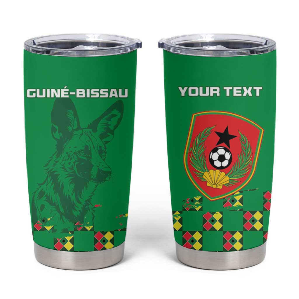 Custom Guinea Bissau Football Tumbler Cup African Wild Dog - Go Djurtus LT15
