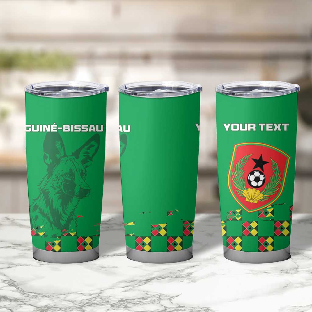 Custom Guinea Bissau Football Tumbler Cup African Wild Dog - Go Djurtus LT15