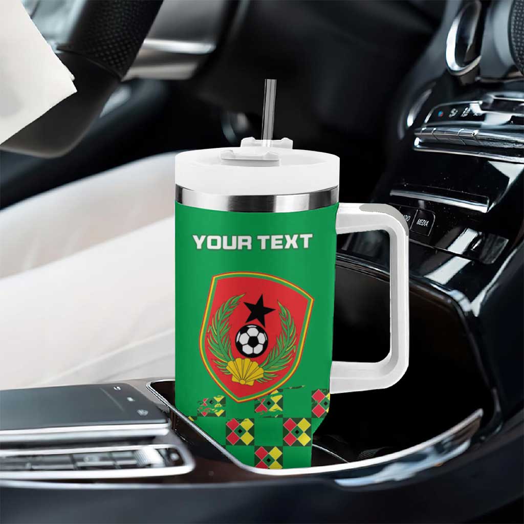 Custom Guinea Bissau Football Tumbler With Handle African Wild Dog - Go Djurtus LT15