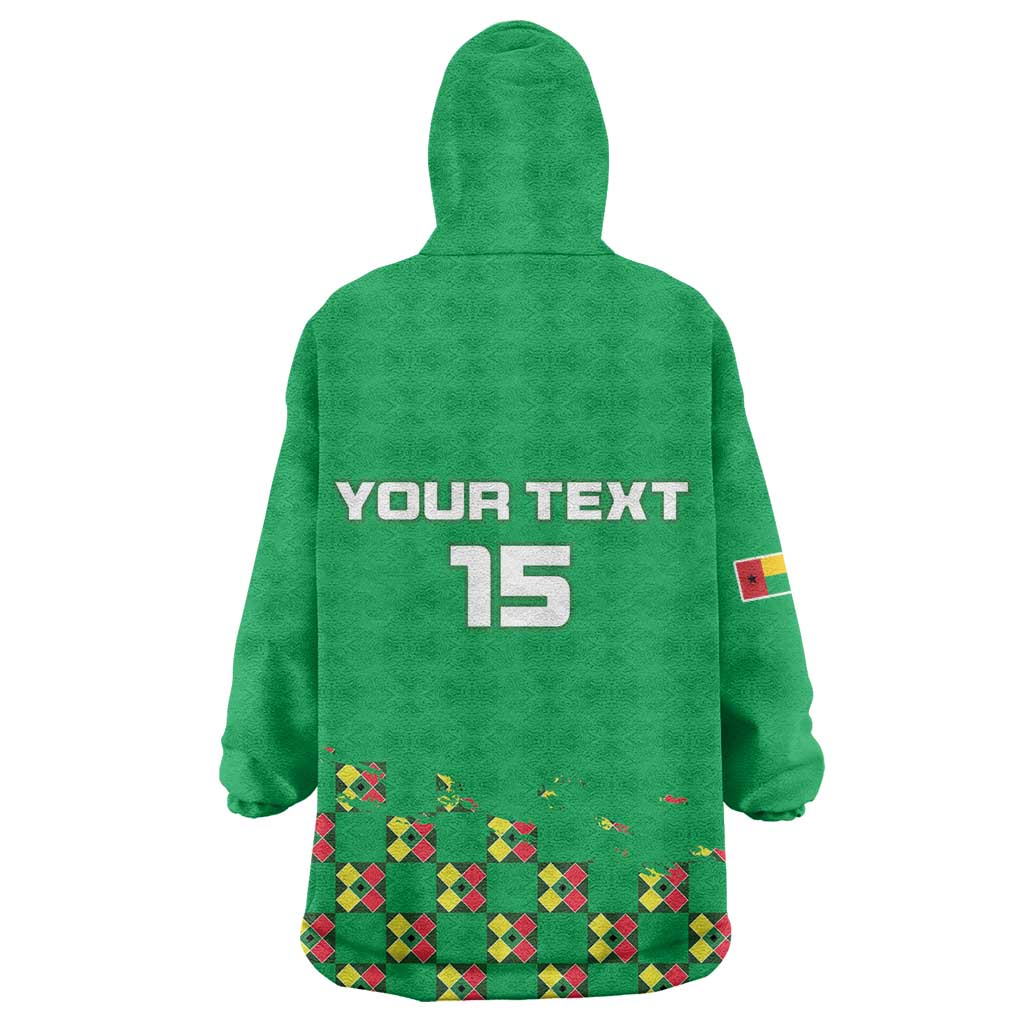 Custom Guinea Bissau Football Wearable Blanket Hoodie African Wild Dog - Go Djurtus LT15