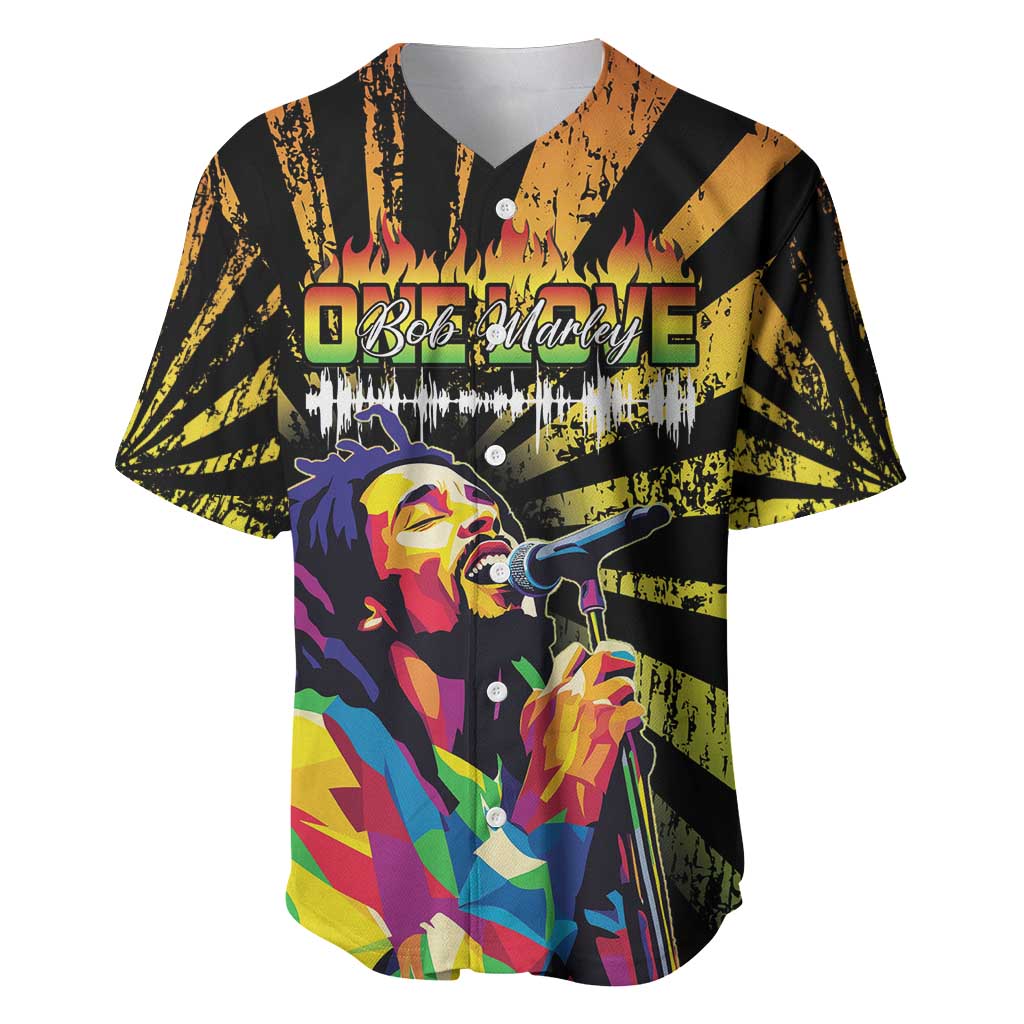 Afro-American Reggae Legend Bob Baseball Jersey One Love - Grunge Style LT15