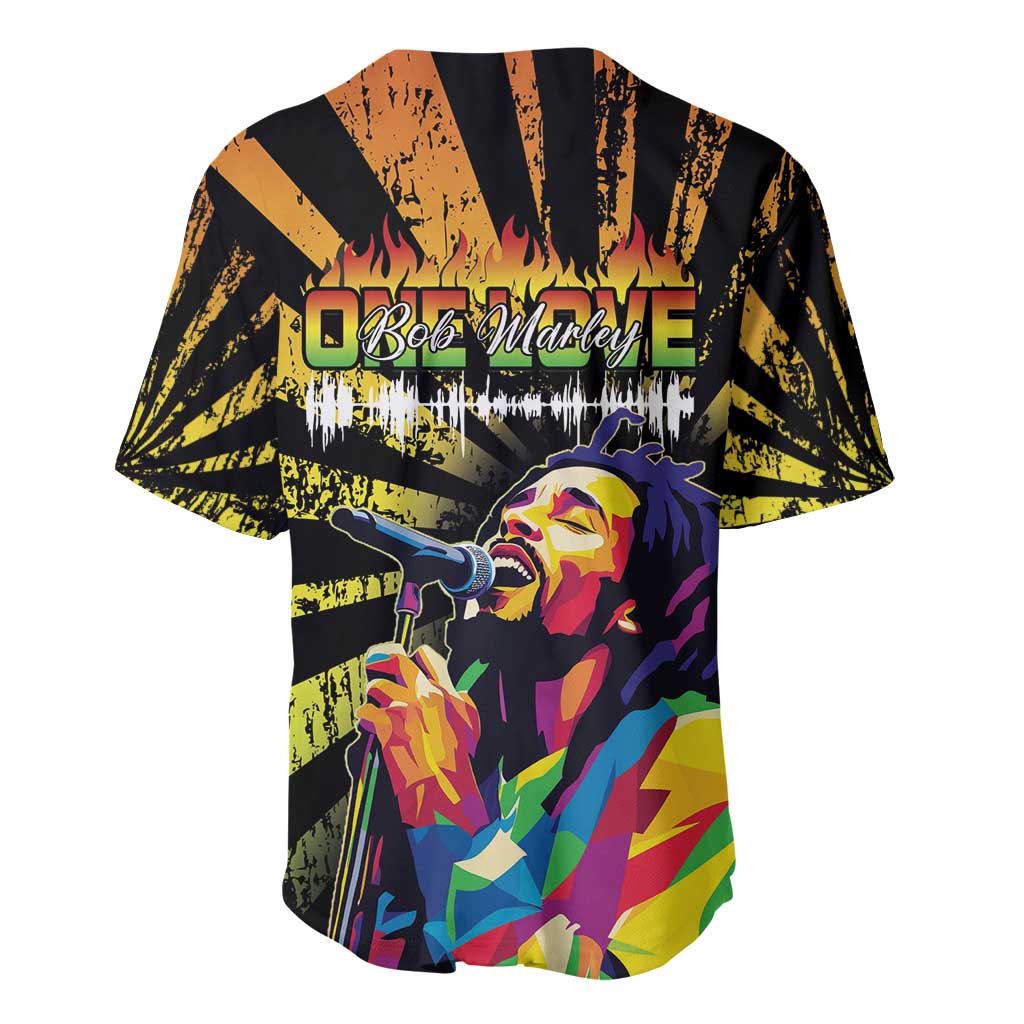 Afro-American Reggae Legend Bob Baseball Jersey One Love - Grunge Style LT15
