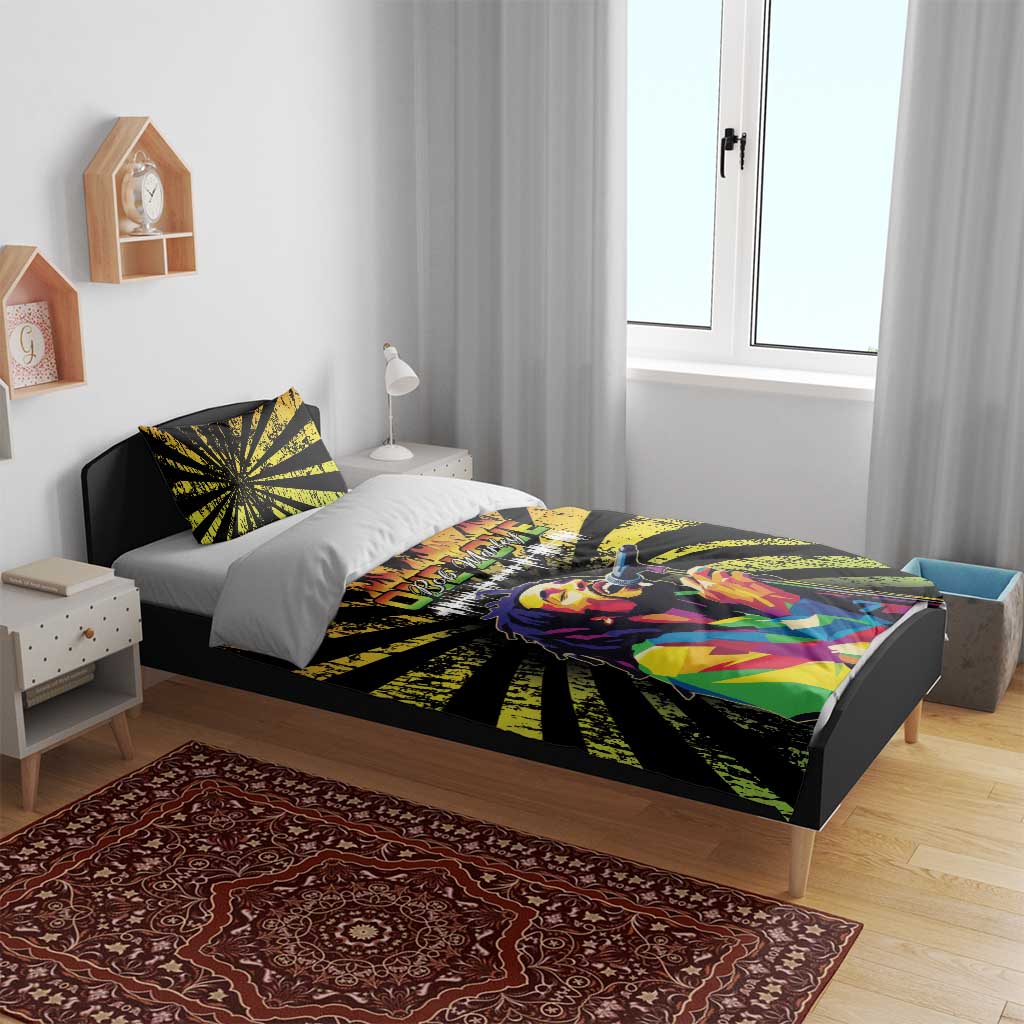 Afro-American Reggae Legend Bob Bedding Set One Love - Grunge Style LT15