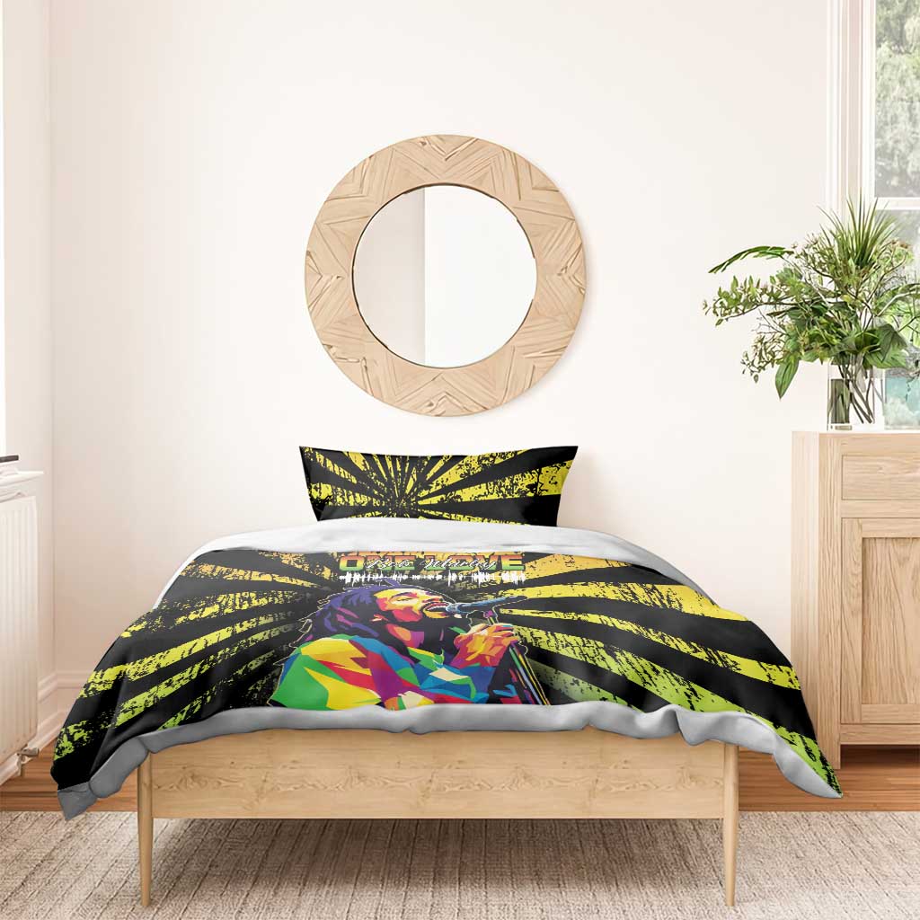Afro-American Reggae Legend Bob Bedding Set One Love - Grunge Style LT15