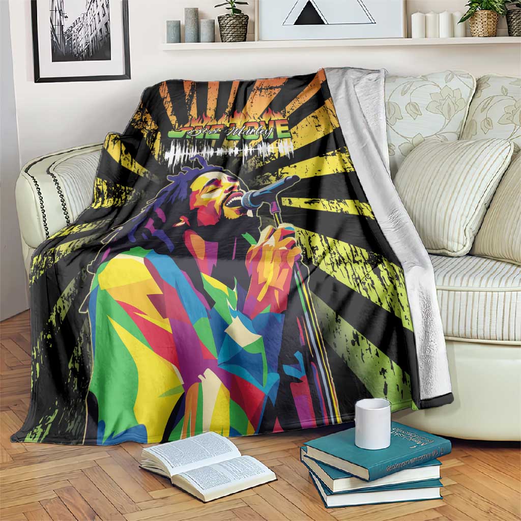 Afro-American Reggae Legend Bob Blanket One Love - Grunge Style LT15