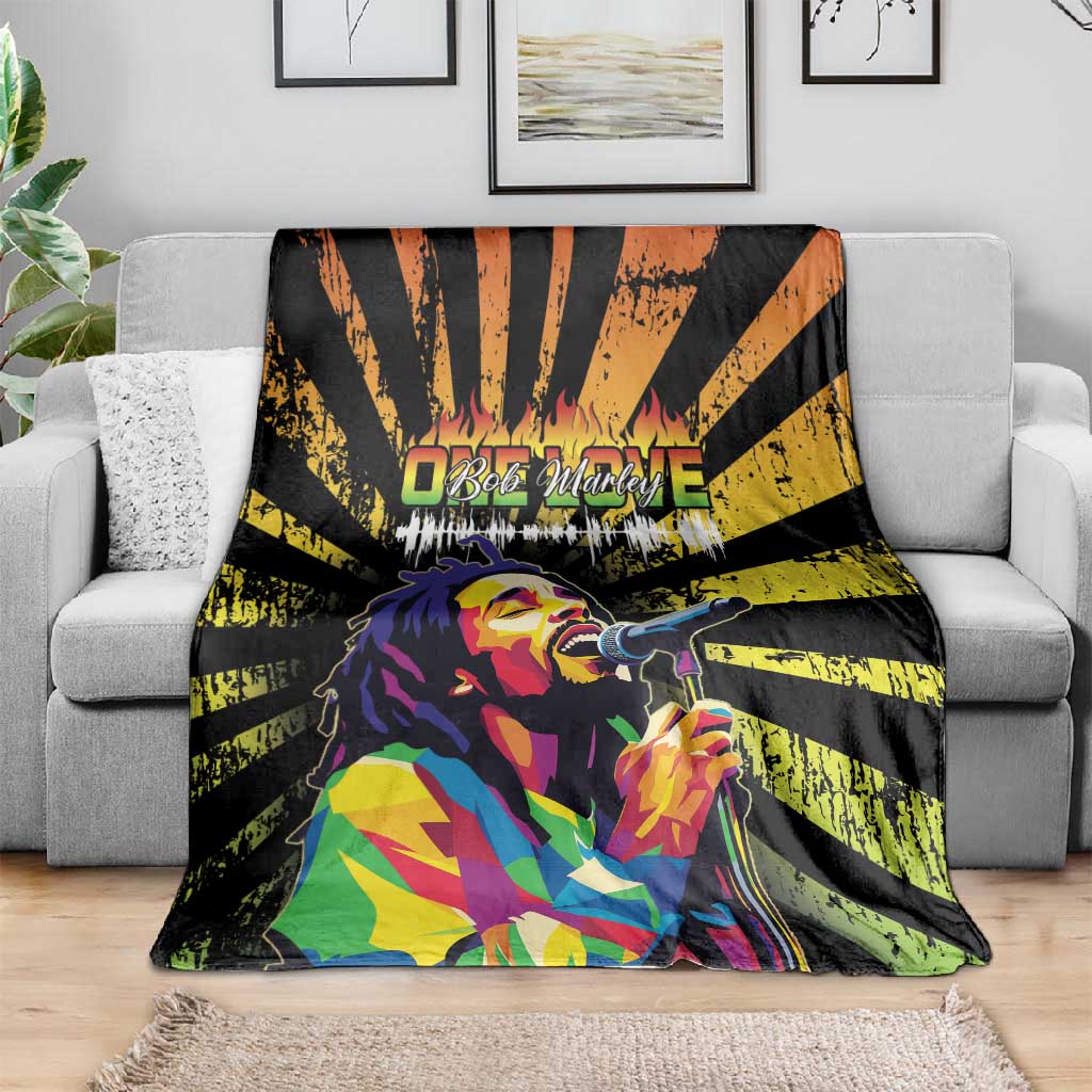 Afro-American Reggae Legend Bob Blanket One Love - Grunge Style LT15
