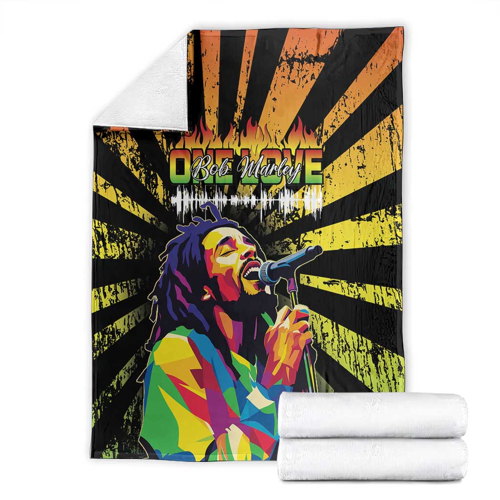 Afro-American Reggae Legend Bob Blanket One Love - Grunge Style LT15