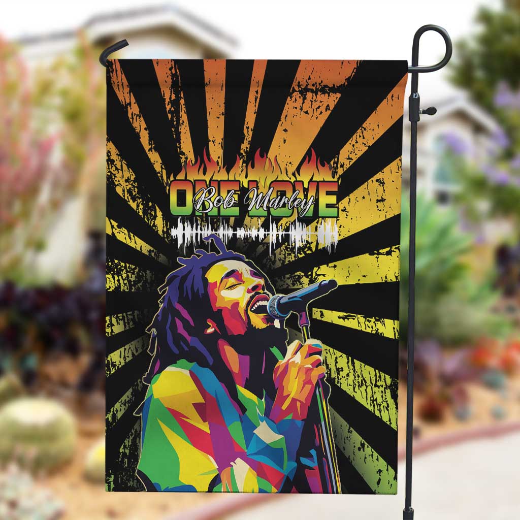 Afro-American Reggae Legend Bob Garden Flag One Love - Grunge Style LT15