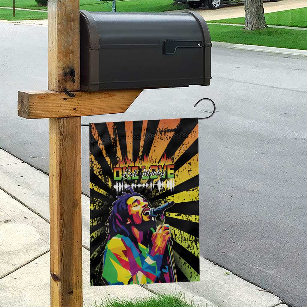 Afro-American Reggae Legend Bob Garden Flag One Love - Grunge Style LT15