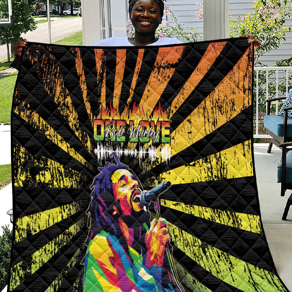 Afro-American Reggae Legend Bob Quilt One Love - Grunge Style LT15