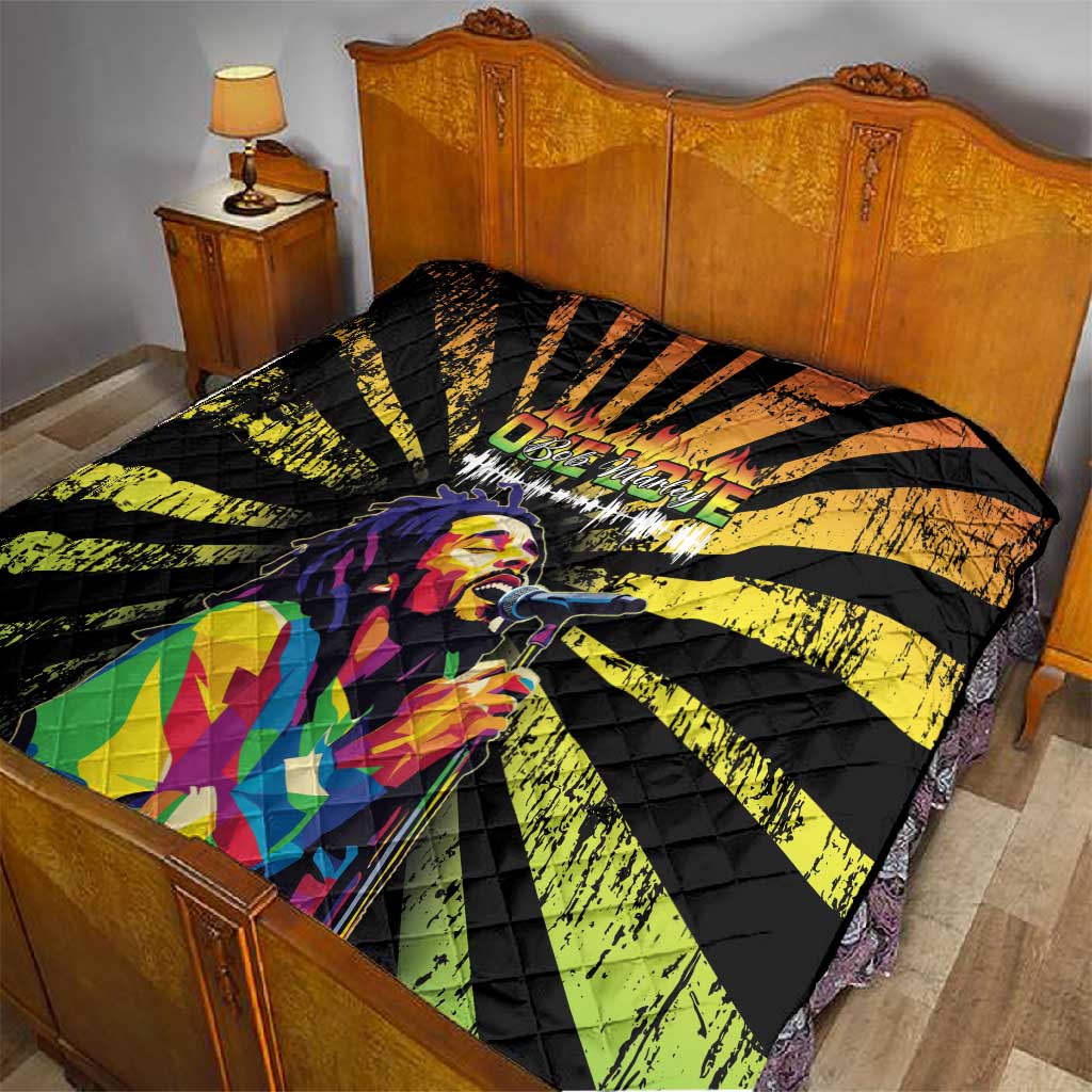 Afro-American Reggae Legend Bob Quilt One Love - Grunge Style LT15