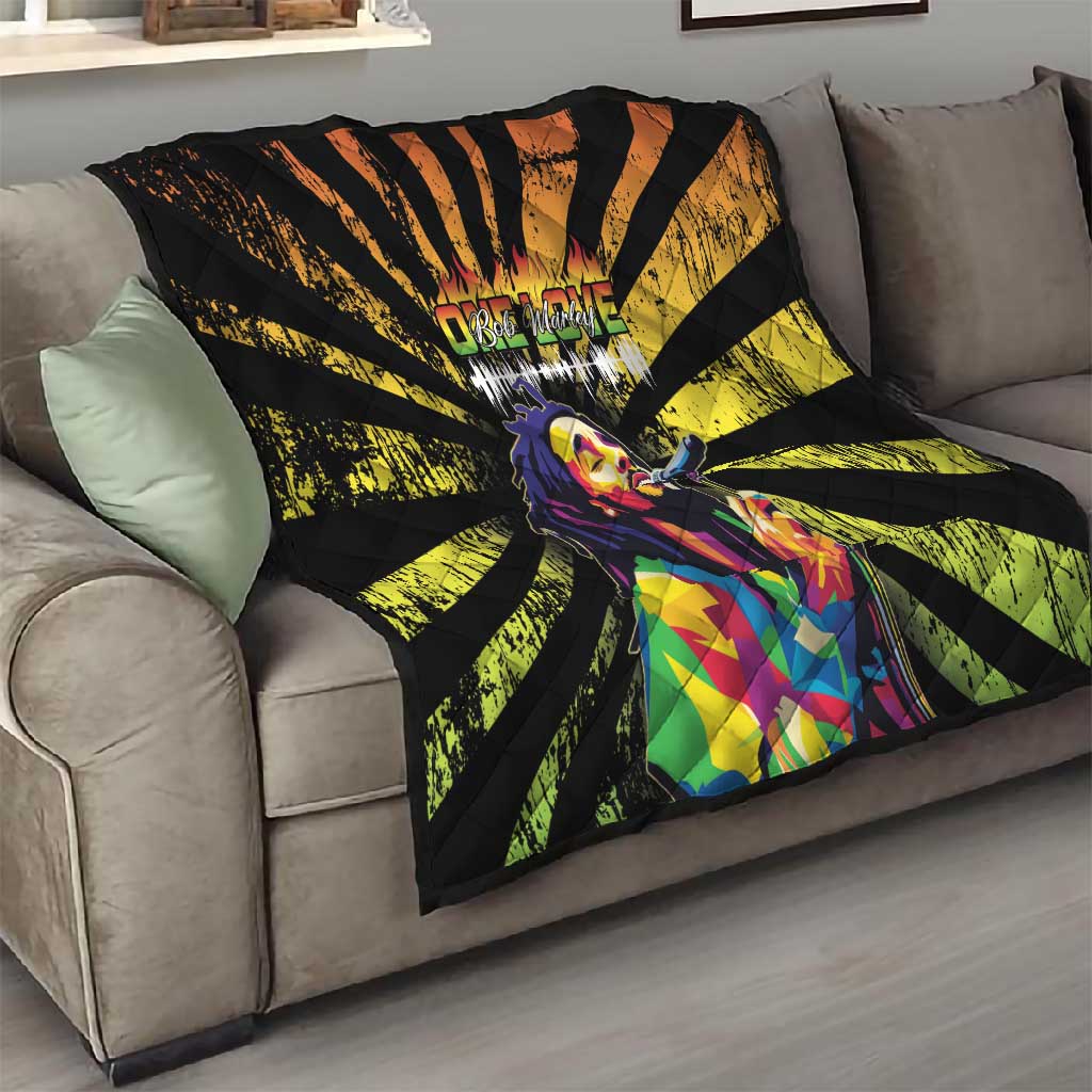 Afro-American Reggae Legend Bob Quilt One Love - Grunge Style LT15