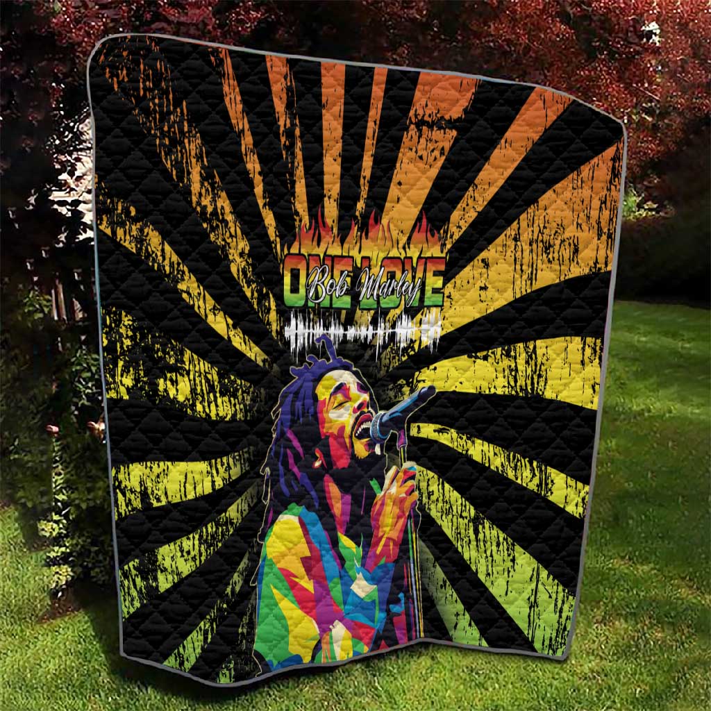 Afro-American Reggae Legend Bob Quilt One Love - Grunge Style LT15