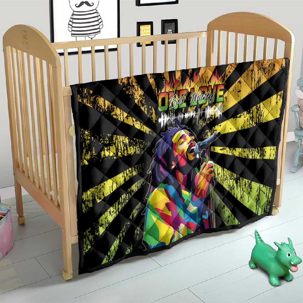 Afro-American Reggae Legend Bob Quilt One Love - Grunge Style LT15