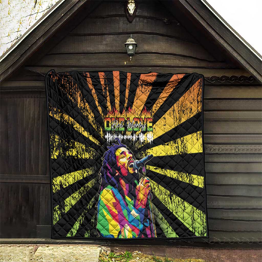 Afro-American Reggae Legend Bob Quilt One Love - Grunge Style LT15
