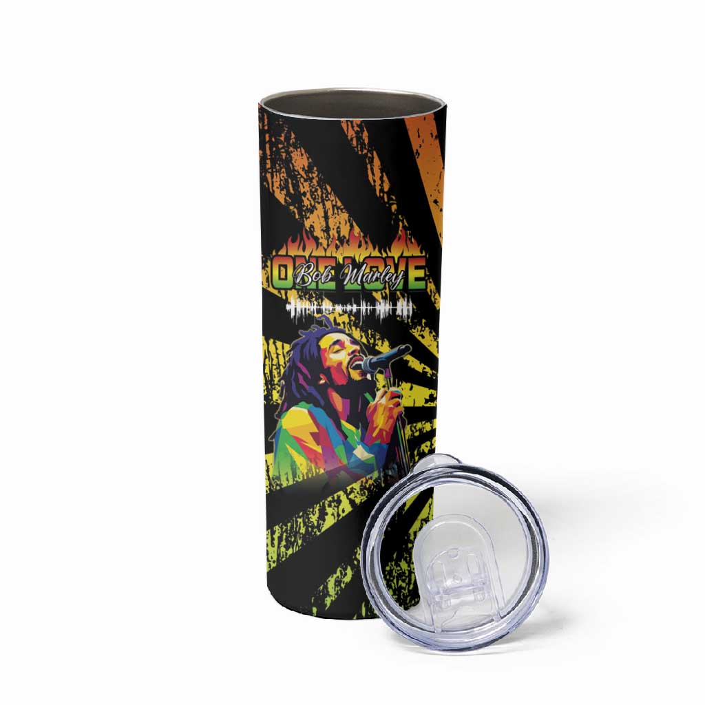 Afro-American Reggae Legend Bob Skinny Tumbler One Love - Grunge Style LT15