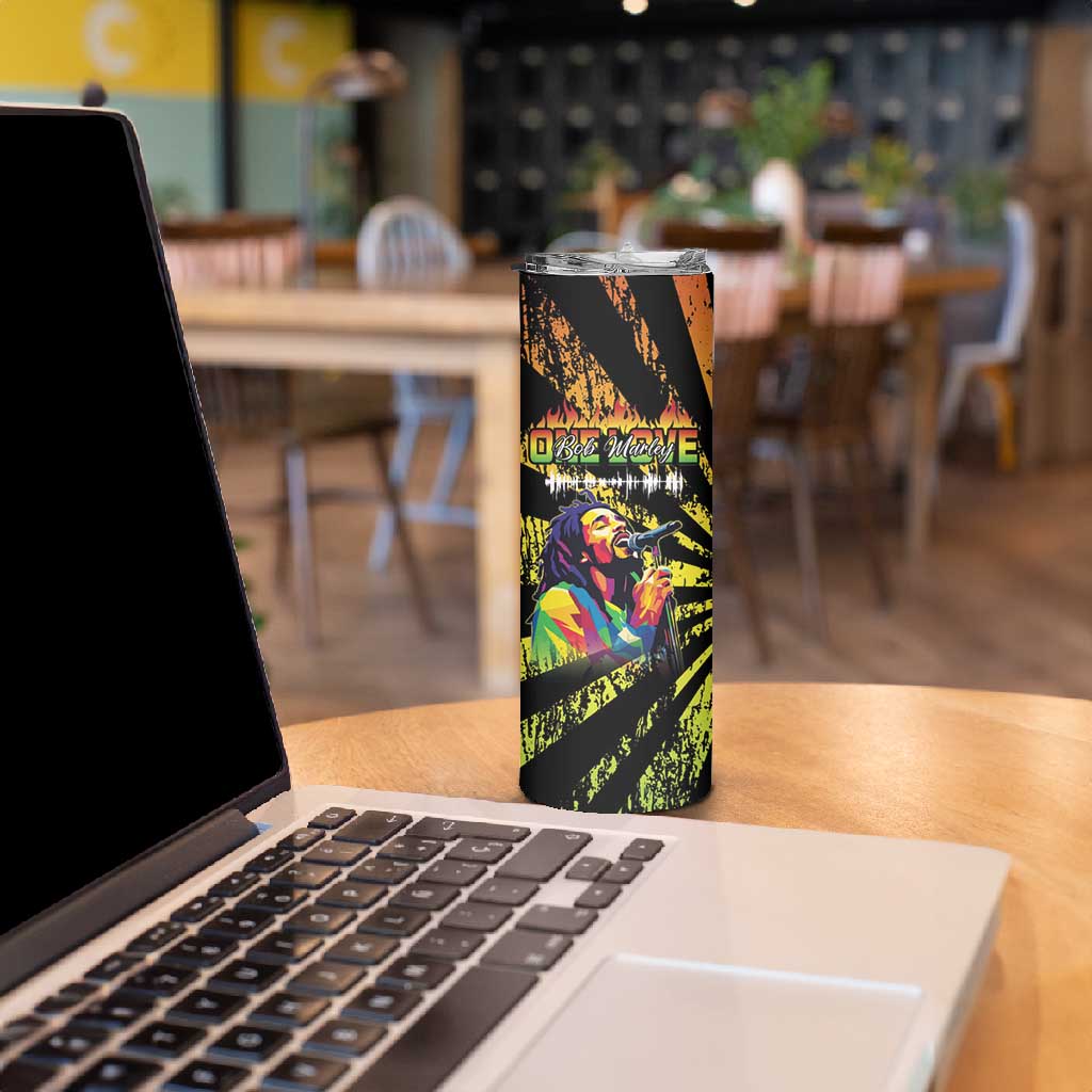 Afro-American Reggae Legend Bob Skinny Tumbler One Love - Grunge Style LT15
