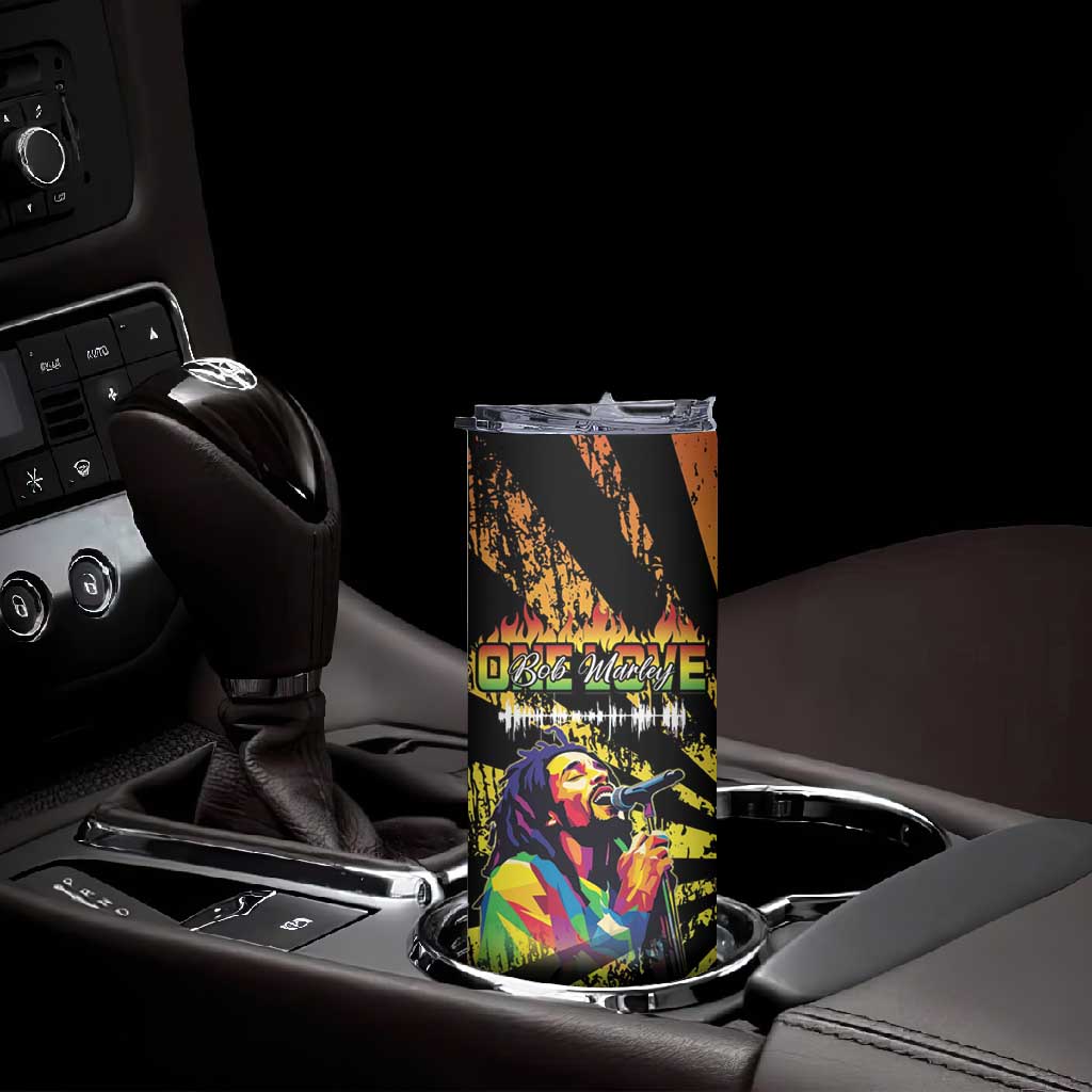 Afro-American Reggae Legend Bob Skinny Tumbler One Love - Grunge Style LT15