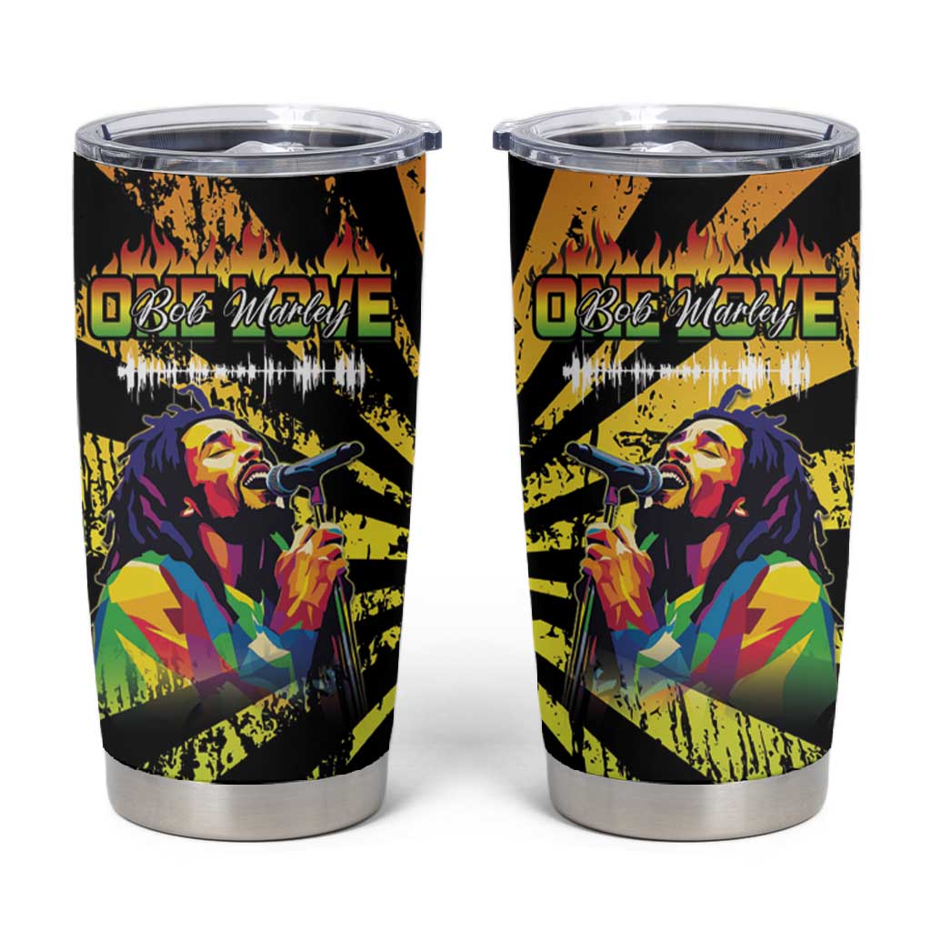 Afro-American Reggae Legend Bob Tumbler Cup One Love - Grunge Style LT15