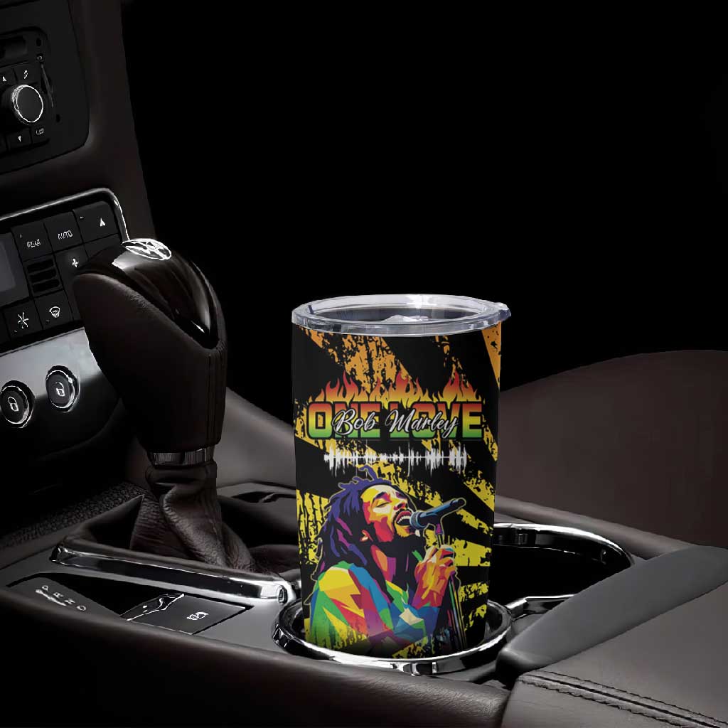 Afro-American Reggae Legend Bob Tumbler Cup One Love - Grunge Style LT15